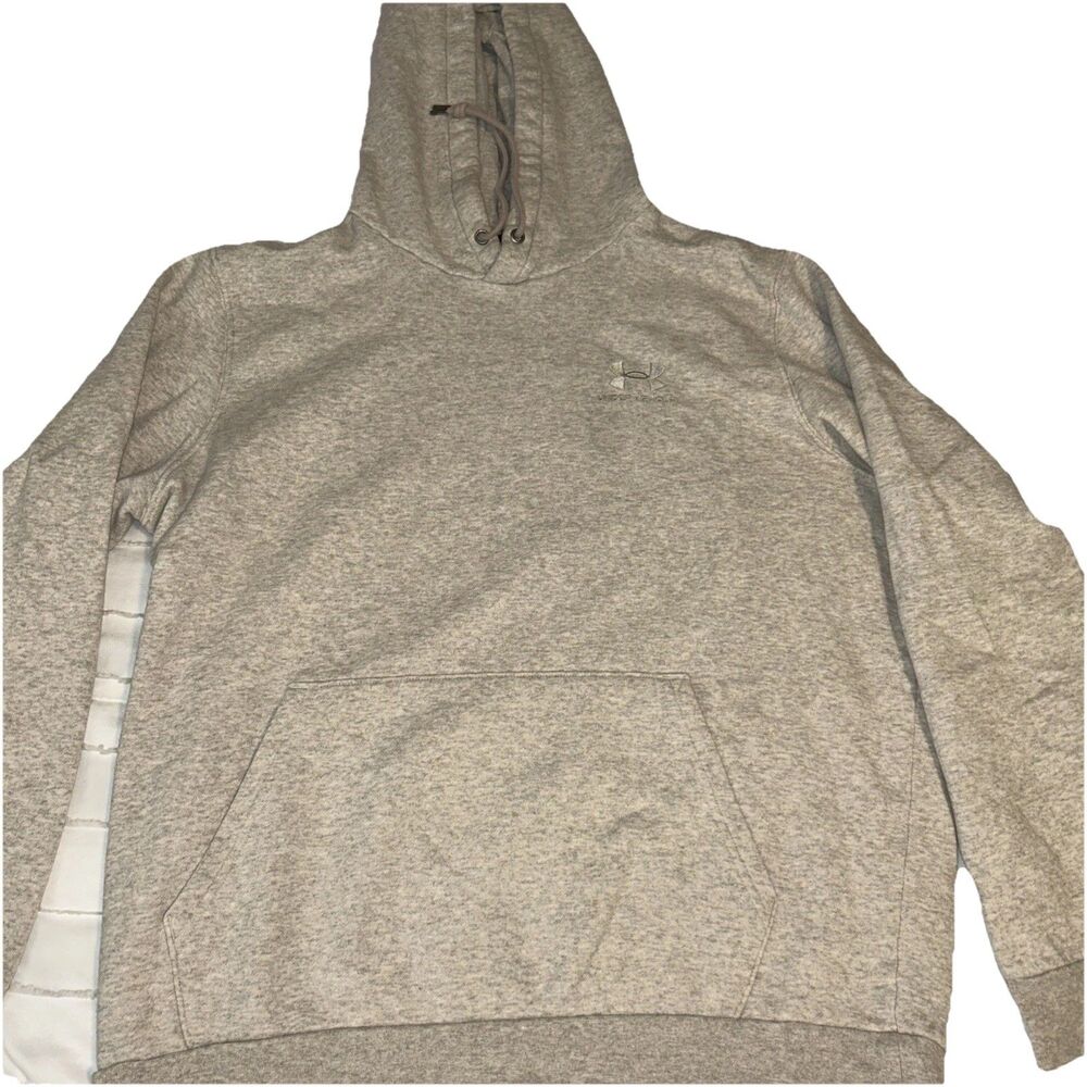 Under Armour Hooded Sweatshirt Size M Essential Fleece Hoodie Tan Beige